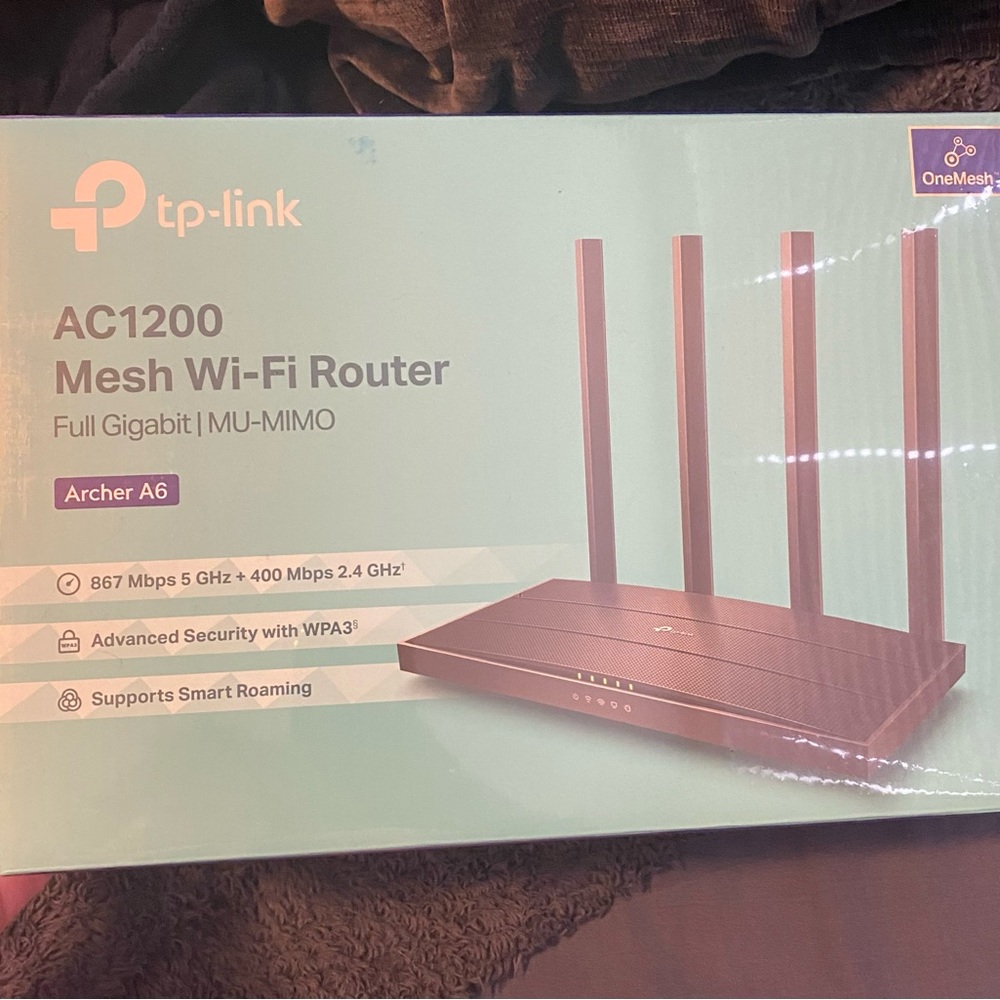 TP-Link AC1200 Gigabit WiFi Router (Archer A6) New in box